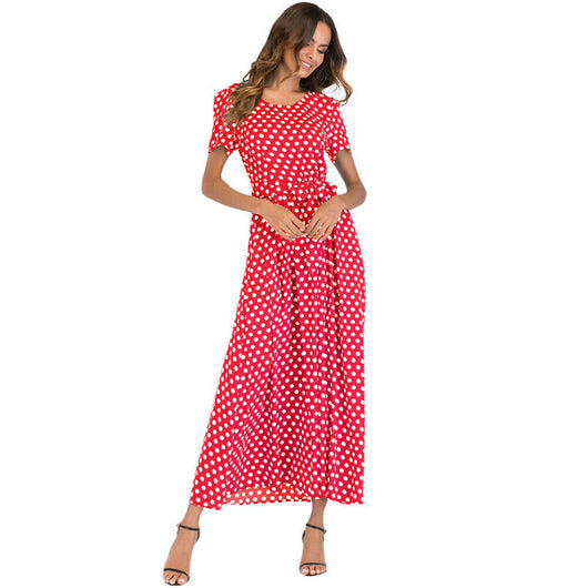 Vestido con Estampado de Lunares y Cintura Elástica - Image 21