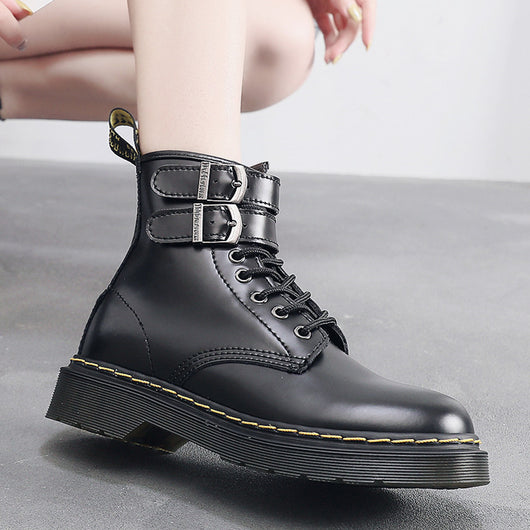 Botas Motociclistas de Cuero para Mujer Estilo Británico - Image 6