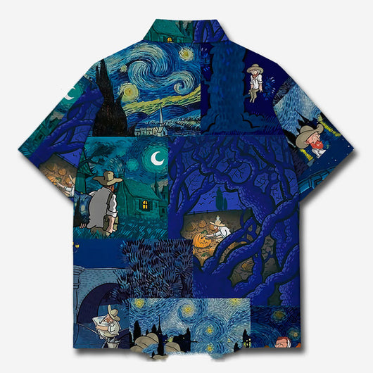Playera Estampada Cielo Estrellado y Campo de Trigo - Image 4