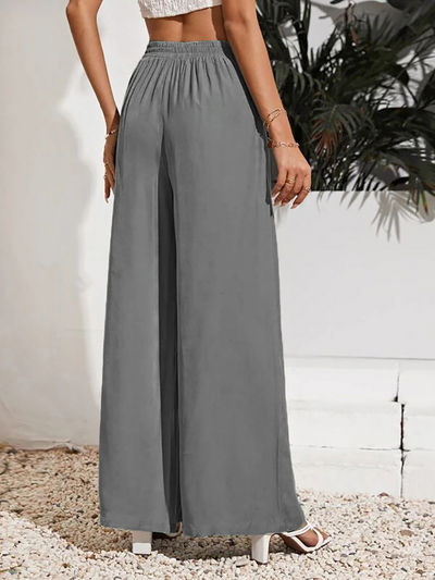Pantalones Anchos de Talle Alto con Cintura Elástica Ajustable - Image 21