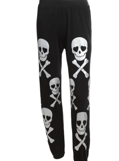 Pantalones Cómodos Calavera Brillante