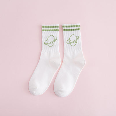 Calcetines Deportivos de Algodón con Diseño Planeta de Dos Bandas - Image 9