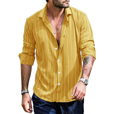 Cardigan Rayado para Hombre con Solapa y Manga Larga - Image 15