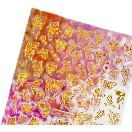 Calcomanías de Uñas Efecto Mariposa con Brillo Láser - Image 18