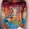 Camiseta Manga Larga Estampada Cuello Redondo