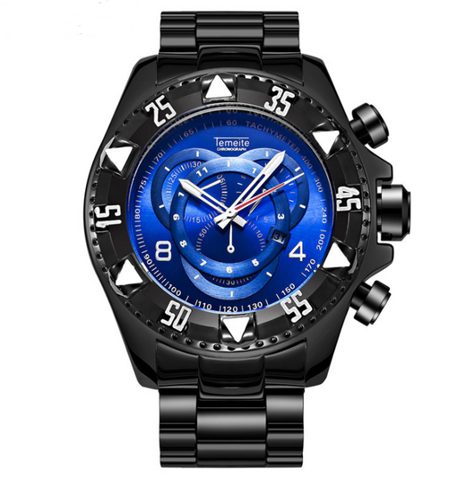 Reloj Deportivo Hombre Tres Ojos Luminoso Esfera Grande Acero Inoxidable - Image 9