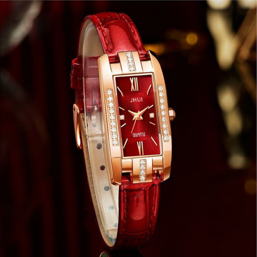 Reloj de Pulsera Delgado para Mujer con Patrón Texturizado y Diamante de Lujo - Image 9