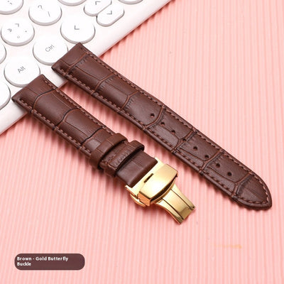 Correa de Cuero Genuino con Cierre Mariposa - Pulsera Universal para Reloj - Image 6