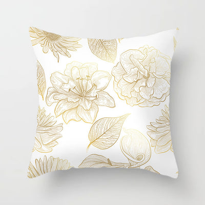 Almohada de Respaldo Flanela Dorada con Flores y Lentejuelas - Image 20