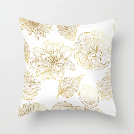 Almohada de Respaldo Flanela Dorada con Flores y Lentejuelas - Image 20