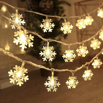 Cadena de Luces Solares con Diseño de Copos de Nieve LED - Image 8