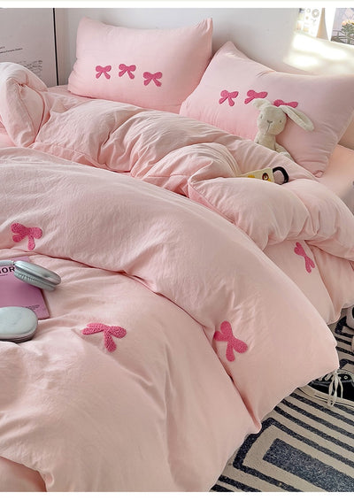 Funda Nórdica de Algodón Suave con Bordado de Corazón y Lazo para Niña - Image 19
