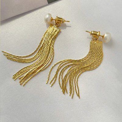 Aretes de Perla de Agua Dulce con Borlas - Versátiles y Elegantes - Image 3