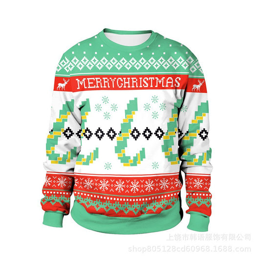 Suéter Navideño Unisex con Estampado 3D de Cuello Redondo - Image 6