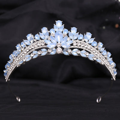 Corona Nupcial de Cristal Verde Brillante con Aleación y Incrustaciones - Image 24