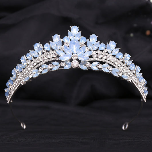 Corona Nupcial de Cristal Verde Brillante con Aleación y Incrustaciones - Image 24
