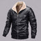 Chaqueta de Cuero para Hombre con Forro Polar