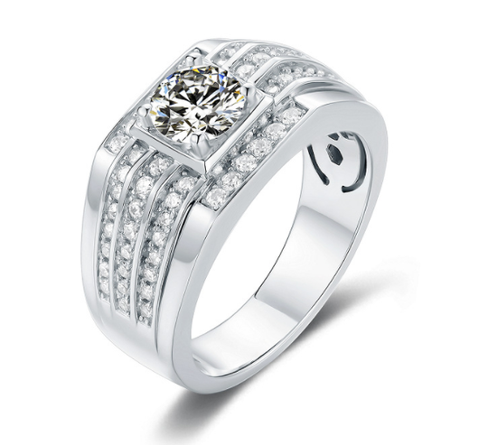 Anillo de Plata 925 con Moissanita de 1 Quilate para Hombre - Image 2