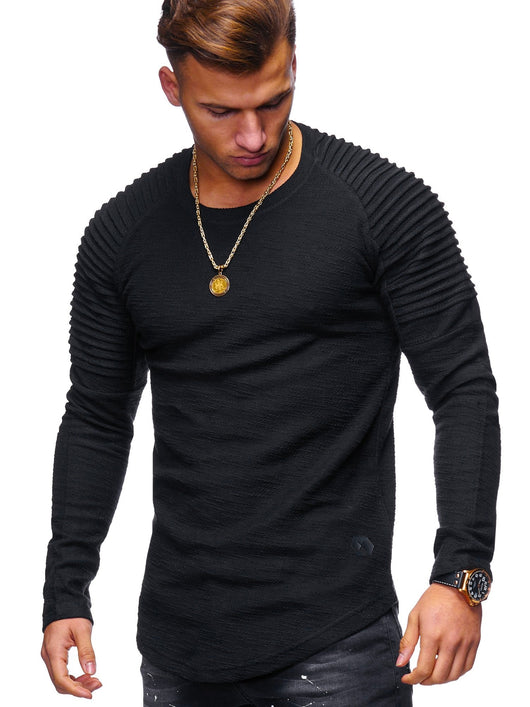 Camiseta Manga Larga Cuello Redondo Color Sólido - Image 19