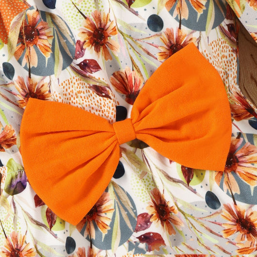 Conjunto de Romper con Mangas Acampanadas y Estampado Floral para Niñas - Image 6
