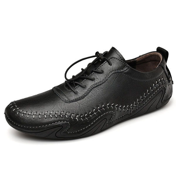 Zapatos de Cuero con Forro Polar para Invierno - Cierre Elástico Ajustable