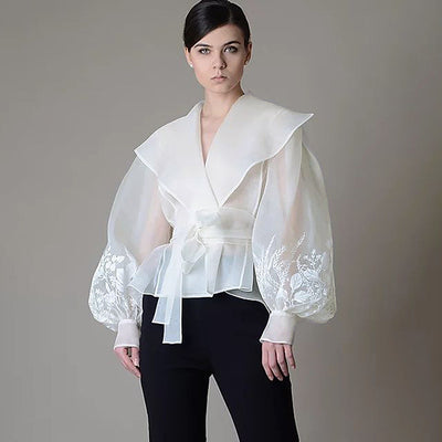 Blusa Vintage Estilo Francés Elegante para Mujer
