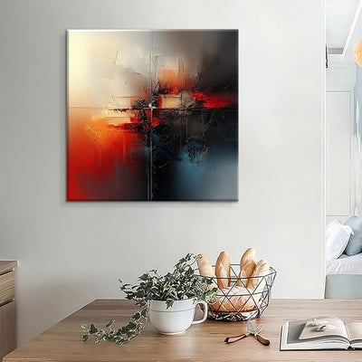 Cuadro Abstracto Moderno en Óleo - Arte de Pared Rojo Contemporáneo sin Marco - Image 5