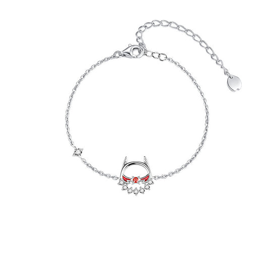 Pulsera de Plata Esterlina para Mujer con Detalles Blancos - Image 5