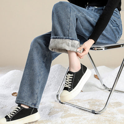 Jeans Casual de Cintura Alta Plus Size con Forro de Velvet - Image 7