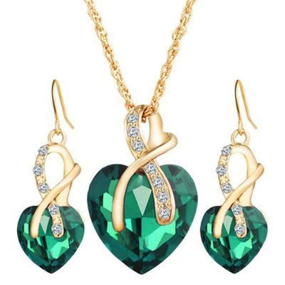Conjunto de Joyas con Aretes y Collar de Cristal - Image 10