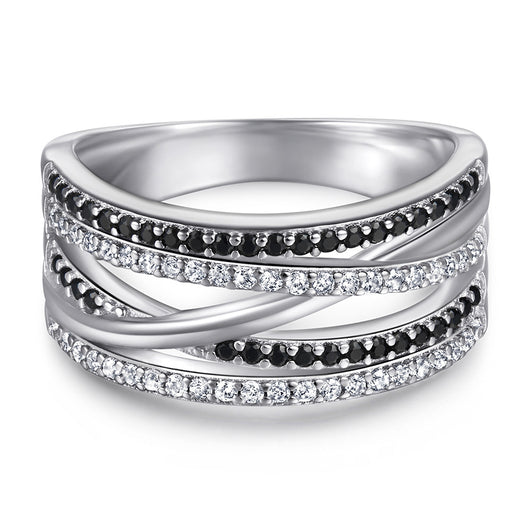 Anillo Cruzado Ancho para Mujer en Plata Esterlina - Image 3