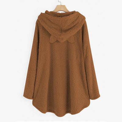 Suéter Reversible de Terciopelo con Capucha y Estampado de Gato - Image 4