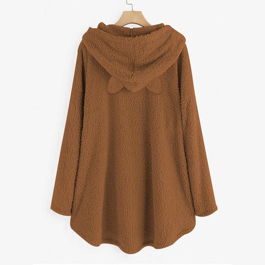 Suéter Reversible de Terciopelo con Capucha y Estampado de Gato - Image 4
