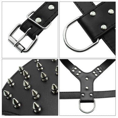 Arnés de Pecho para Perros Grandes Estilo Punk con Remaches - Resistente y Seguro - Image 10