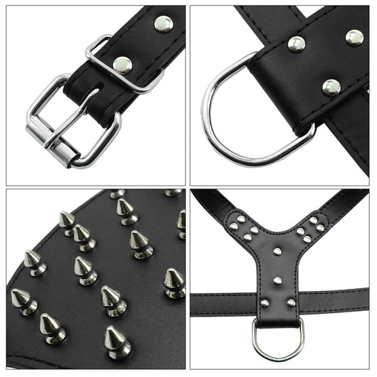 Arnés de Pecho para Perros Grandes Estilo Punk con Remaches - Resistente y Seguro - Image 10