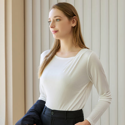 Blusa de Seda de Manga Larga para Mujer