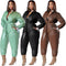 Jumpsuit de Cuero para Mujer con Cinturón de Botones