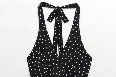 Top Halter Escotado con Lunares y Amarre Trasero para Mujer - Image 10