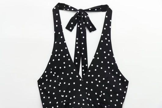 Top Halter Escotado con Lunares y Amarre Trasero para Mujer - Image 10