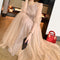 Vestido de Encaje Malla con Cintura Enjoyada y Tirantes