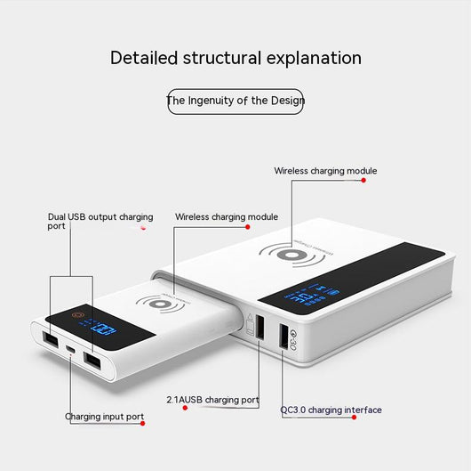 Cargador Inalámbrico Portátil 3 en 1 - Carga Rápida QC 3.0 y Qi 10W - Image 5
