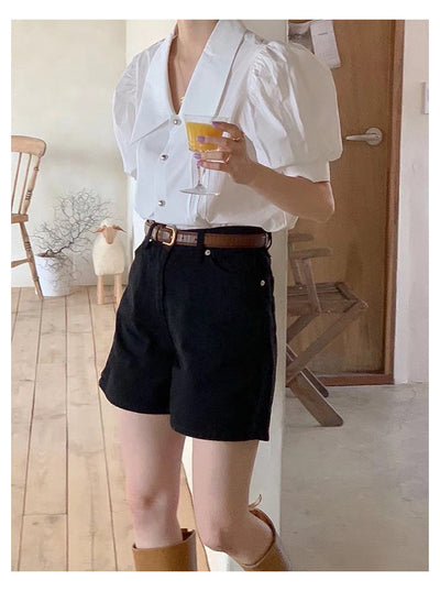 Blusa Elegante con Escote en V y Mangas Abullonadas - Image 12