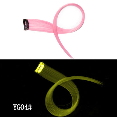 Extensión de Cabello Luminoso con Clip - Mechón Arcoíris 50 CM sin Rastro - Image 5