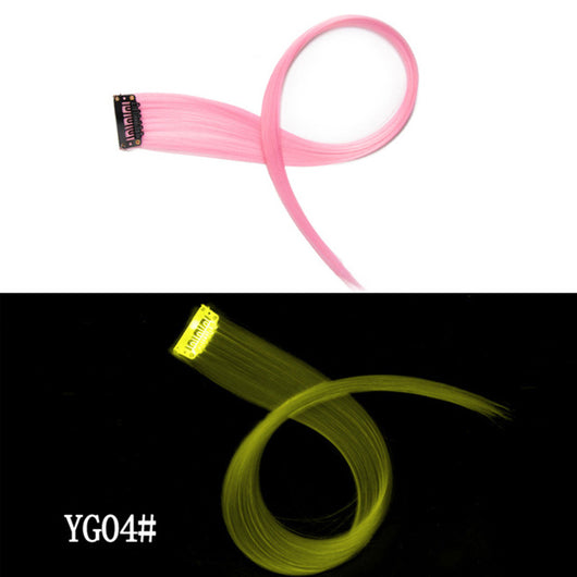 Extensión de Cabello Luminoso con Clip - Mechón Arcoíris 50 CM sin Rastro - Image 5