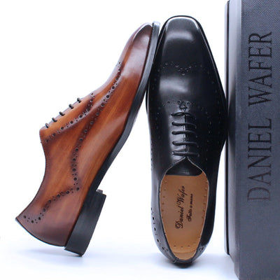Zapatos Oxford de Cuero Grabados para Hombre - Estilo Brogue Británico - Image 3