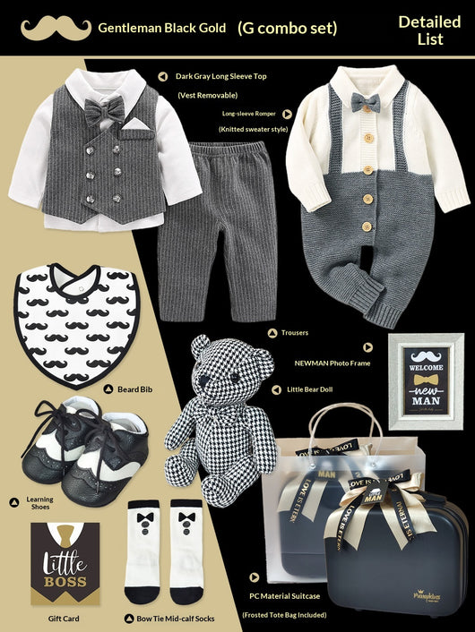 Conjunto Elegante Pequeño Caballero - Caja de Regalo Premium Negro y Oro - Image 3