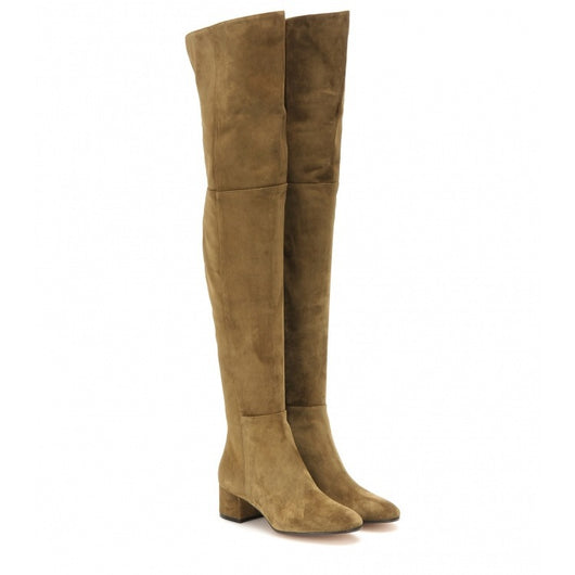 Botas Altas Grises Hasta la Rodilla para Mujer - Image 14