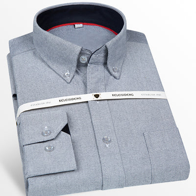 Camisa Casual Slim Fit de Algodón Grueso sin Planchado para Hombre - Image 3