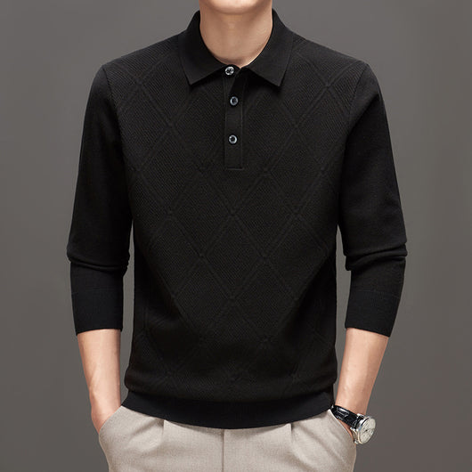 Suéter Tipo Polo de Cuello Alto Manga Larga para Hombre - Image 6