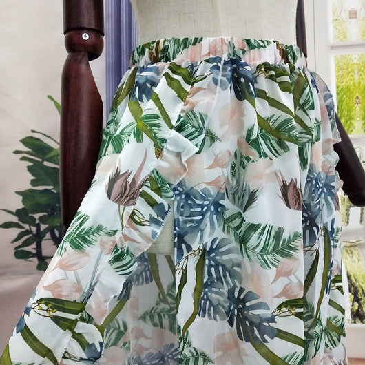 Bikini con Estampado de Hojas y Abertura Lateral - Image 8